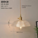 Vintage ribbed glass copper pendant light for kitchen dining room