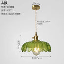Vintage ribbed glass copper pendant light for kitchen dining room