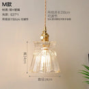 Vintage ribbed glass copper pendant light for kitchen dining room