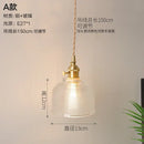 Vintage ribbed glass copper pendant light for kitchen dining room