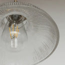 Vintage ribbed glass copper pendant light for kitchen dining room