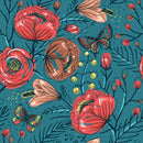 Vintage Roses and Butterflies Wallpaper Mural