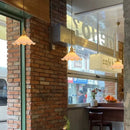 Vintage scalloped cream glass led pendant light for kitchen dining room