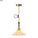 Vintage scalloped cream glass led pendant light for kitchen dining room