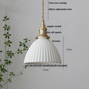 Vintage scalloped glass and walnut wood pendant light for dining room