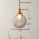 Vintage silver flower glass copper led hanging light bedroom