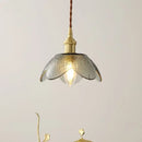 Vintage silver flower glass copper led hanging light bedroom