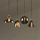 Vintage smoked glass ball pendant lights set of 4 kitchen brass accent