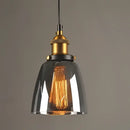 Vintage smoky grey glass pendant light set of 4 kitchen brass accents