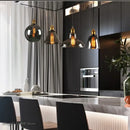 Vintage smoky grey glass pendant light set of 4 kitchen brass accents