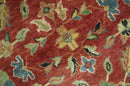 Vintage Style 9x12 Fine Hand Knotted Rust, Olive and Beige Traditional Serapi wool rug
