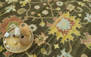 Vintage Style Antique design Green and Rust 8x10 Traditional Floral wool area rug