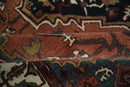 Vintage Style Black, Rust, Teal and Ivory Hand Tufted 8x10 Traditional wool Area Rug