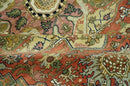 Vintage Style Olive, Rust and Ivory Fine Hand Knotted 8x10 wool area rug