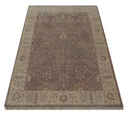 Vintage Style Tree of life Purple and Taupe Hand Knotted wool area rug