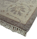 Vintage Style Tree of life Purple and Taupe Hand Knotted wool area rug