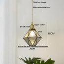 Vintage teal blue glass led pendant light kitchen brass fixture