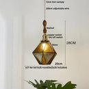 Vintage teal blue glass led pendant light kitchen brass fixture