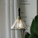Vintage teal blue glass led pendant light kitchen brass fixture