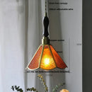Vintage teal blue glass led pendant light kitchen brass fixture