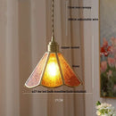 Vintage teal blue glass led pendant light kitchen brass fixture