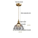 Vintage teal blue glass led pendant light kitchen brass hanging lamp
