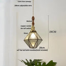 Vintage teal blue glass led pendant light kitchen brass hanging lamp