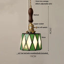 Vintage teal blue glass led pendant light kitchen brass hanging lamp