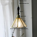 Vintage teal blue glass led pendant light kitchen brass hanging lamp