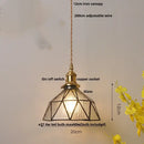 Vintage teal blue glass led pendant light kitchen hanging lamp