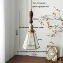 Vintage teal blue glass led pendant light kitchen hanging lamp