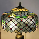 Vintage Tiffany-Inspired Lamp Shades in Peacock Glasswork
