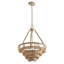 Vintage Twine Bohemian Farmhouse Style 3-Light Chandelier Lighting