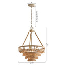 Vintage Twine Bohemian Farmhouse Style 3-Light Chandelier Lighting