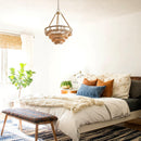 Vintage Twine Bohemian Farmhouse Style 3-Light Chandelier Lighting