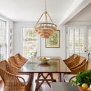 Vintage Twine Bohemian Farmhouse Style 3-Light Chandelier Lighting