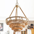 Vintage Twine Bohemian Farmhouse Style 3-Light Chandelier Lighting