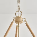 Vintage Twine Bohemian Farmhouse Style 3-Light Chandelier Lighting