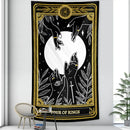 Vintage wheel of fortune tarot witchcraft tapestry bedroom wall decor