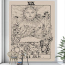 Vintage wheel of fortune tarot witchcraft tapestry bedroom wall decor