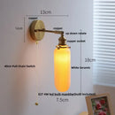 DecorBites™ Copper Canopy LED Wall Sconce, White Ceramic Bedside Light for Bedroom, Modern Nordic Design