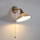 DecorBites™ Copper Canopy LED Wall Sconce, White Ceramic Bedside Light for Bedroom, Modern Nordic Design