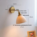DecorBites™ Copper Canopy LED Wall Sconce, White Ceramic Bedside Light for Bedroom, Modern Nordic Design