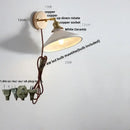 DecorBites™ Copper Canopy LED Wall Sconce, White Ceramic Bedside Light for Bedroom, Modern Nordic Design