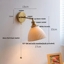 DecorBites™ Copper Canopy LED Wall Sconce, White Ceramic Bedside Light for Bedroom, Modern Nordic Design