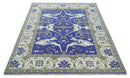 Violet, Ivory and Olive Traditional Hand knotted Oriental Oushak 8x10 wool Area Rug