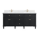 James Martin Lorelai 72" Double Bathroom Vanity, Black Onyx
