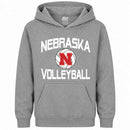 Youth Nebraska Volleyball Grey Hoodie | Multiple Sizes | Blue 84