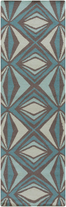 Albion Modern Charcoal Gray & Teal Area Rug