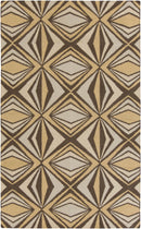 Albion Modern Mustard/Dark Brown Area Rug